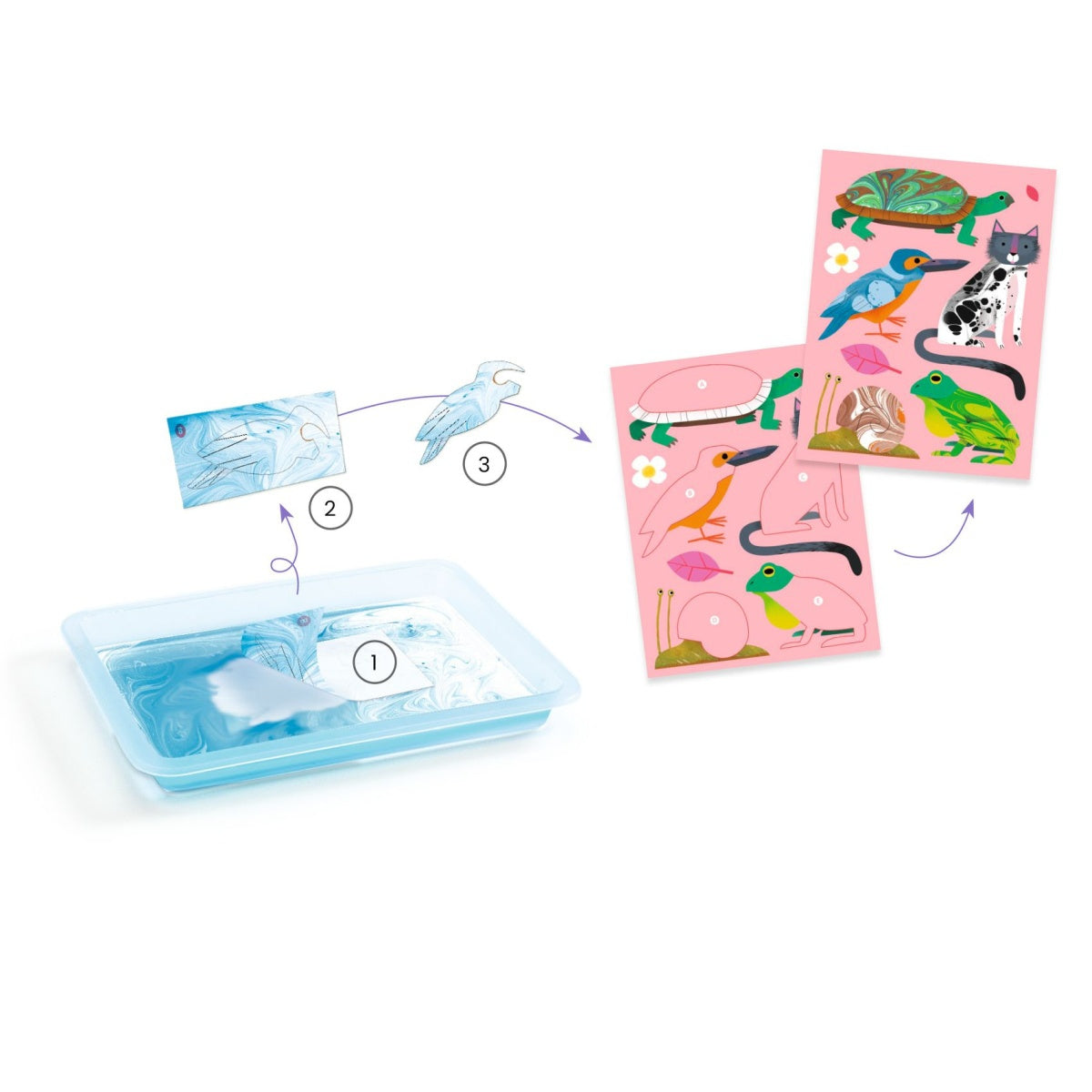 Diy-Bastelset "Marmorpapier" für Kinder ab 7 Jahren