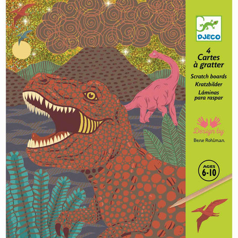 Dinosaurier Kratzbilder - kreative Geschenkidee für Kinder ab 6 Jahren