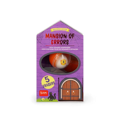 Mini-Radiergummispender "Mansion of Errors" von Legami, enthält 5 Radiergummis