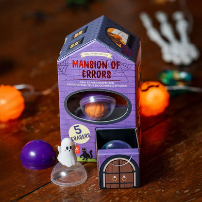 Mini-Radiergummispender "Mansion of Errors" von Legami, enthält 5 Radiergummis