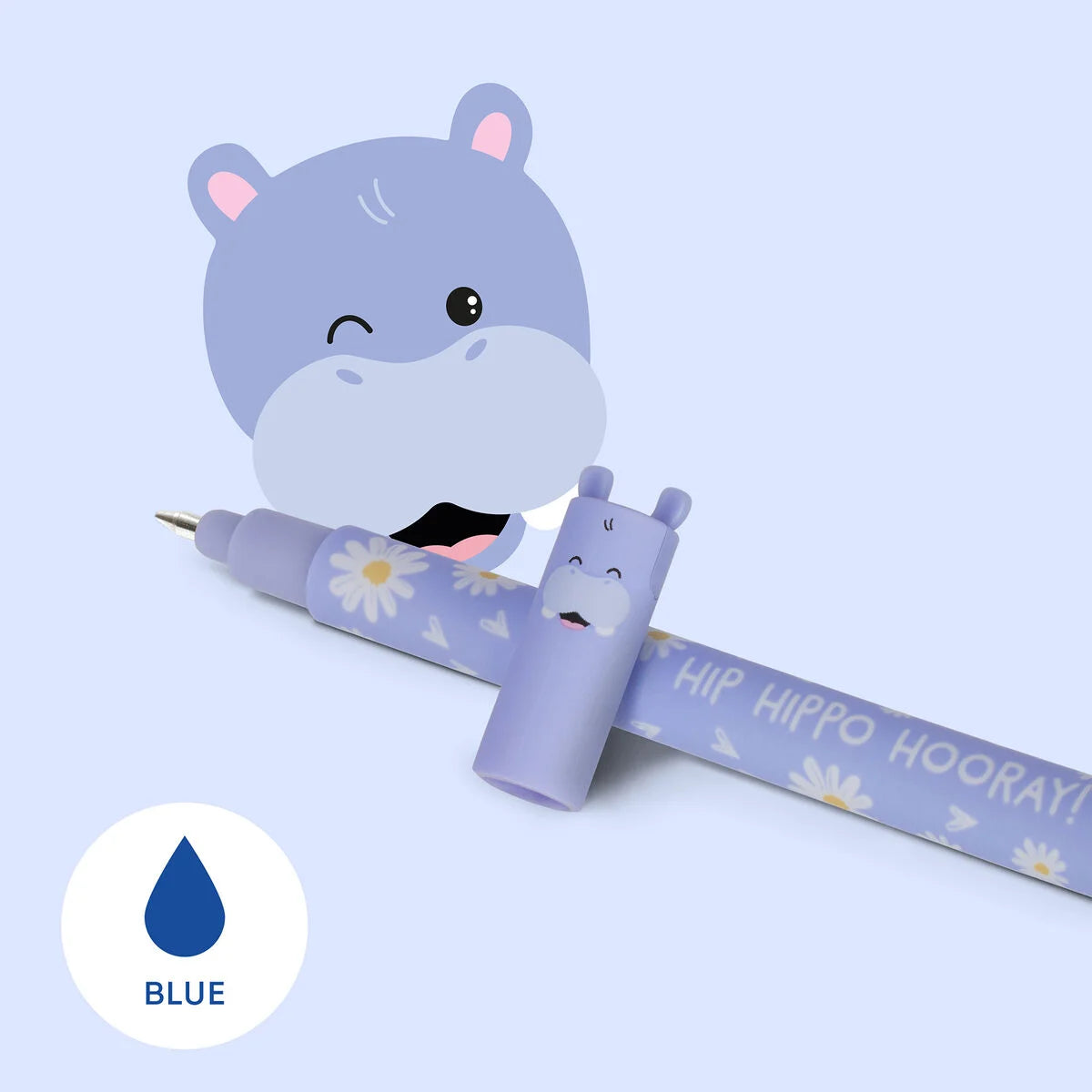 Löschbarer Gelstift „Hippo“ mit Nilpferd-Motiv von Legami