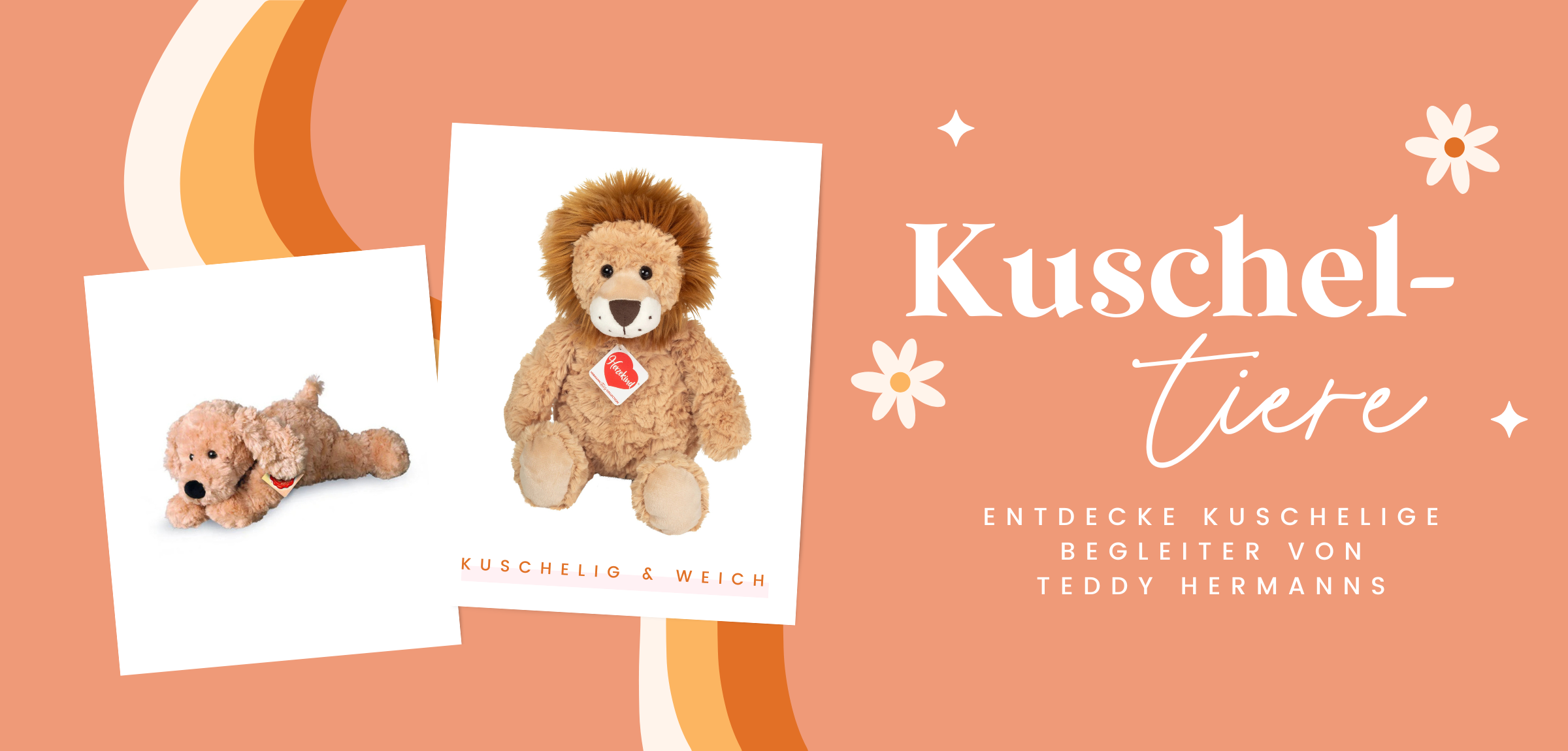 Unsere neuen Kuscheltiere von Teddy Hermann sind super weich und kuschelig und ein toller Begleiter für Kinder ab 0 Jahren.