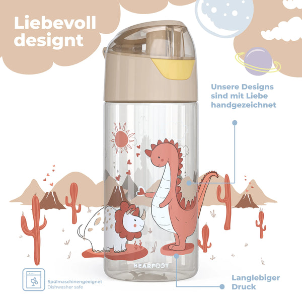 Auslaufsichere Trinkflasche mit Dino-Motiv für Kinder
