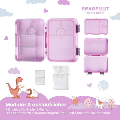Bentobox-Brotdose mit Einhorn-Motiv und Fächern