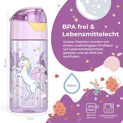 Auslaufsichere Trinkflasche mit Einhorn-Motiv für Kinder