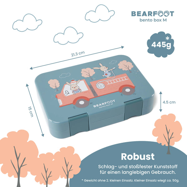 Bentobox-Brotdose mit Feuerwehr-Motiv und Fächern