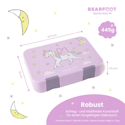 Bentobox-Brotdose mit Einhorn-Motiv und Fächern