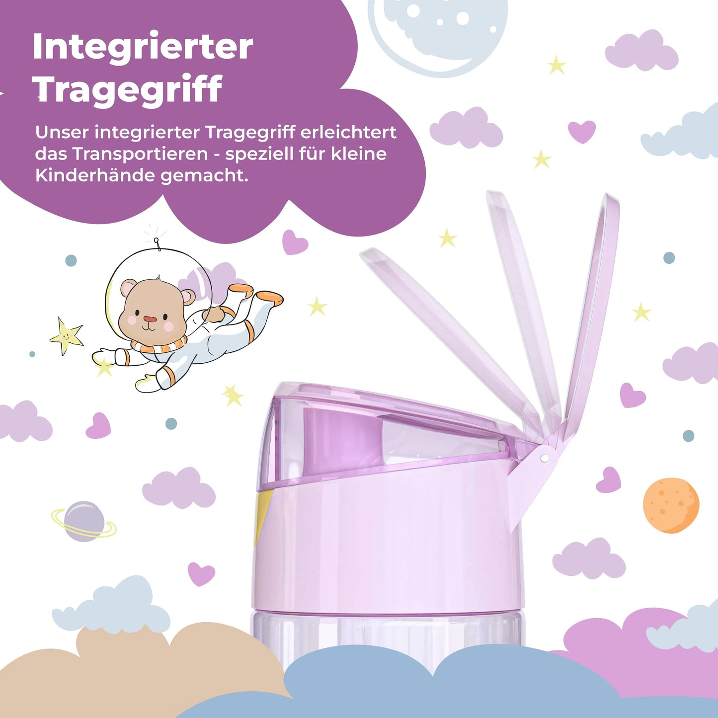 Auslaufsichere Trinkflasche mit Einhorn-Motiv für Kinder