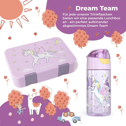 Auslaufsichere Trinkflasche mit Einhorn-Motiv für Kinder