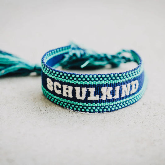 Gewebtes Schulkind-Armband in blau von Loones