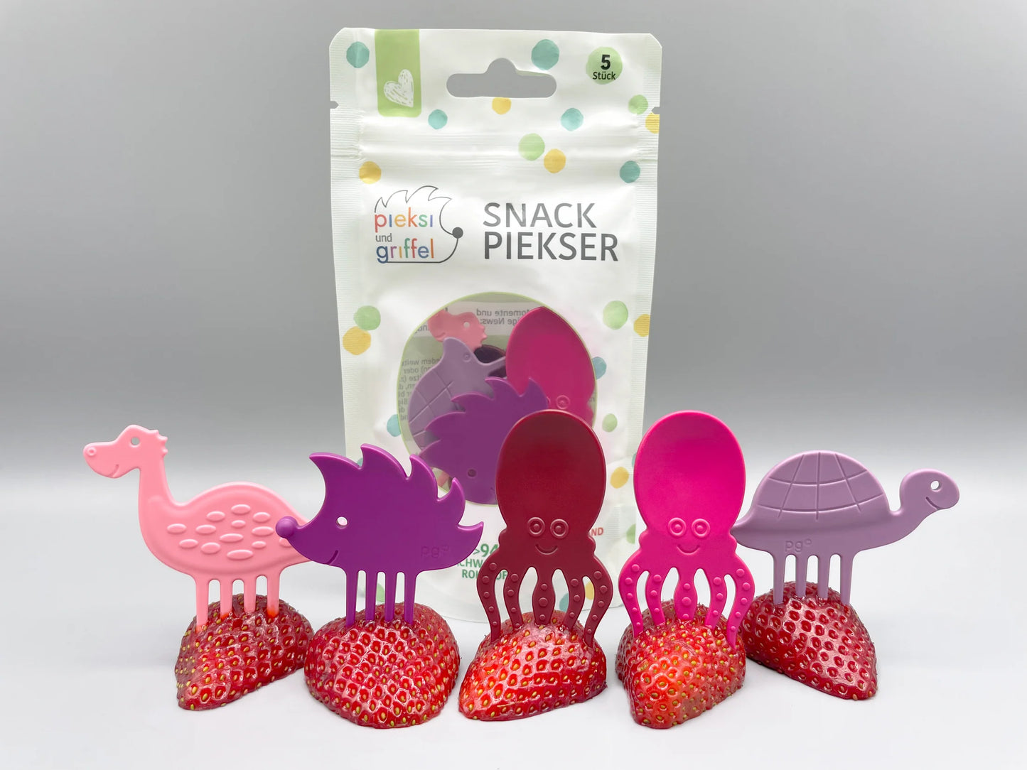 Gemischte Snackpiekser "Fairy Berry" von Pieksi & Griffel, 5er Set