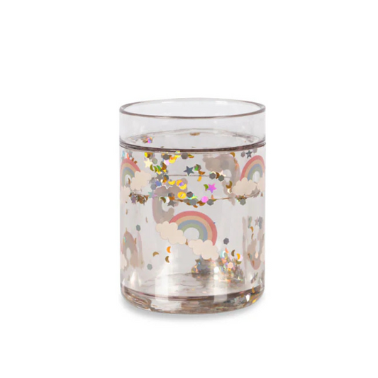 Glitzerbecher "Rainbow" mit Regenbogen-Motiv von Konges Slojd