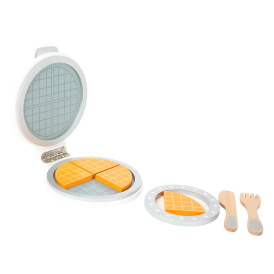 Waffeleisen aus Holz als Spielzeug für die Kinderküche