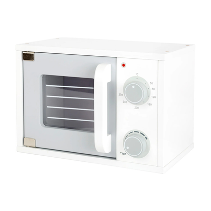 Mikrowelle aus Holz als Spielzeug für die Kinderküche