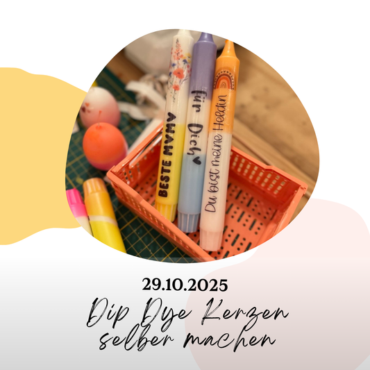 Workshop: Dip Dye Kerzen/Kerzen mit Farbverlauf selber machen am 29.10.2025 (findet im AUENLAND statt!)