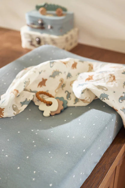 Set of 3 "Roarsome" Muslin Cloths with Dino Print by Jollein, 70x70cm