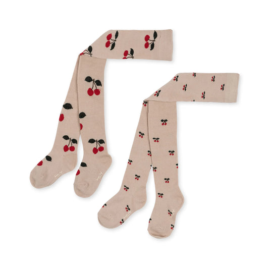 Strumpfhosen-Set "Cherry" mit Kirschmuster von Konges Slojd, verschiedene Größen