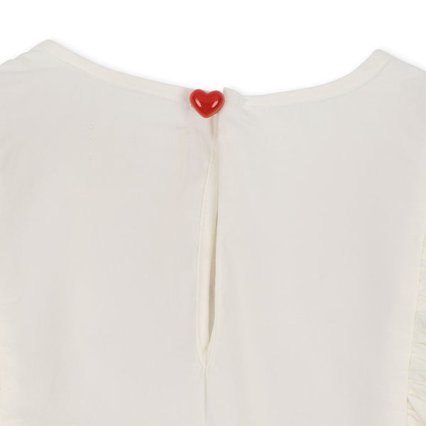 Weißes Kleid mit Herzchen-Muster von Konges Slojd