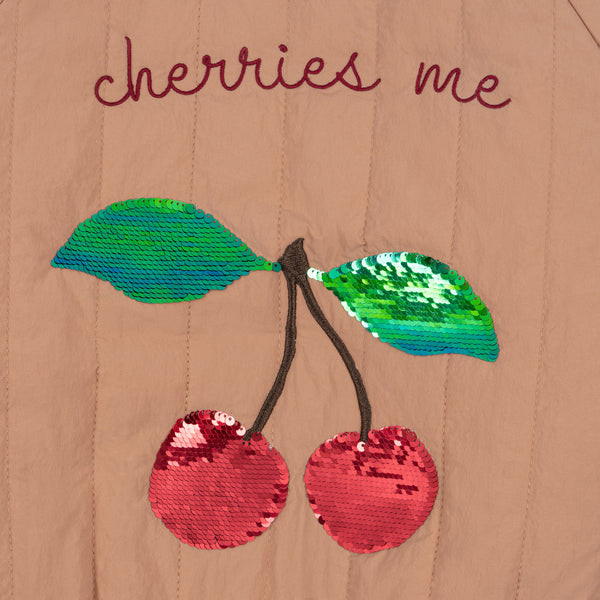 "Cherries Me" Pailetten-Bomberjacke mit Kirsch-Motiv von Konges Slojd