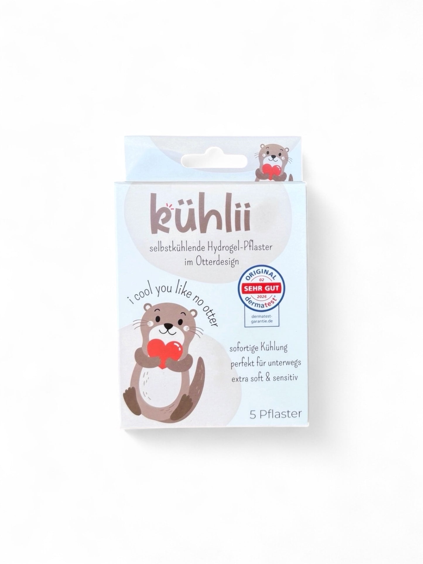 Kühlii Kühlpflaster für Kinder mit Otter-Motiv – selbstkühlendes Hydrogel-Pflaster gegen Beulen und Prellungen, 5 Stück
