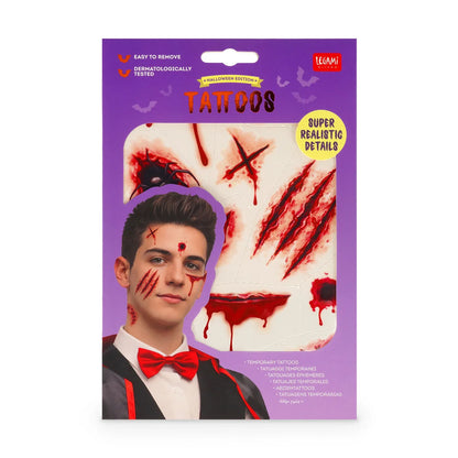 Narben Tattoos von Legami, perfekt für Halloween