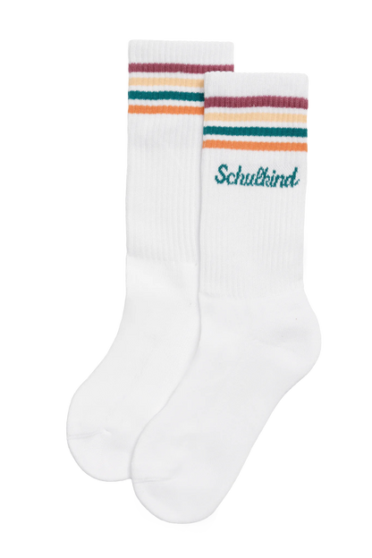 "Schulkind" Socken mit türkiser Schrift von Loones, verschiedene Größen