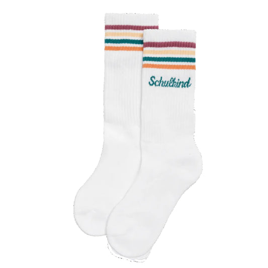 "Schulkind" Socken mit türkiser Schrift von Loones, verschiedene Größen