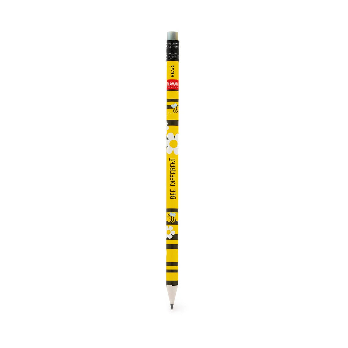 Legami Bleistift Bee aus der Kollektion I used to be a Newspaper – Bleistift mit Bienen-Motiv und Radiergummi