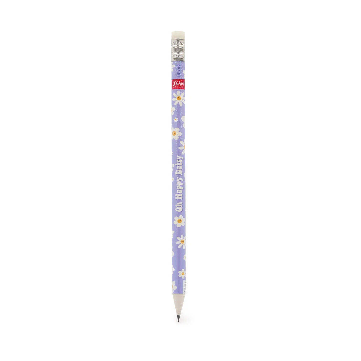Legami Bleistift Daisy aus der Kollektion I used to be a Newspaper – Bleistift mit Blumen-Motiv und Radiergummi