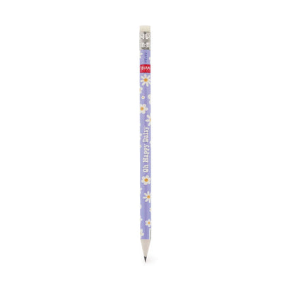 Legami Bleistift Daisy aus der Kollektion I used to be a Newspaper – Bleistift mit Blumen-Motiv und Radiergummi
