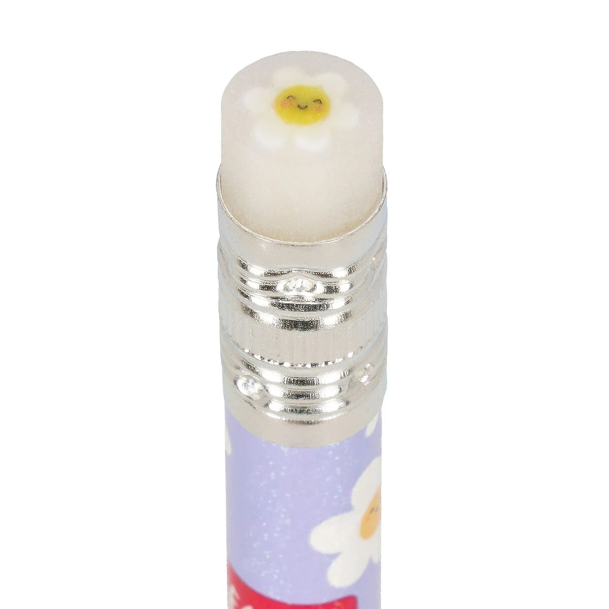 Legami Bleistift Daisy aus der Kollektion I used to be a Newspaper – Nahaufnahme mit Blumen-Radiergummi