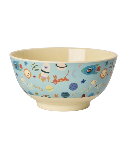 Mittelgroße Schüssel "Dogs in Space" mit Weltall-Motiv von Rice