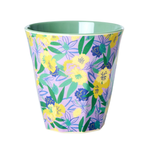Lila Rice Becher "Blumen", Medium