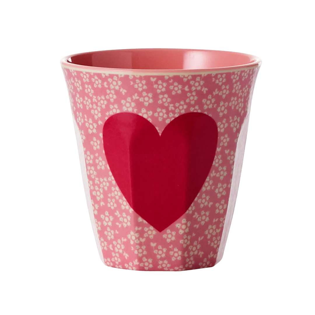 Mittelgroßer Becher "Heart" mit Herz-Motiv von Rice, 250ml