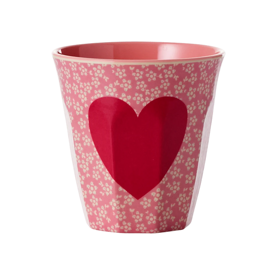 Mittelgroßer Becher "Heart" mit Herz-Motiv von Rice, 250ml