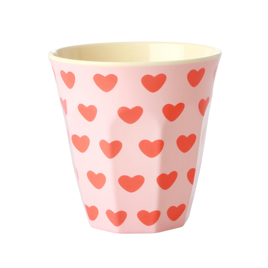 Rosa Becher "Herz-Motiv" von Rice, Medium