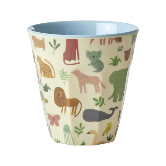 Mittelgroßer Becher "Sweet Jungle" mit Tier-Motiv von Rice, 250ml