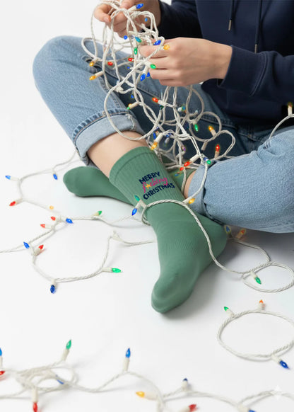 Weihnachtssocken "Merry fucking X-Mas" von J. Clay für Frauen und Männer