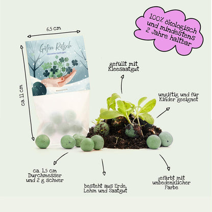 Glücksklee-Blumenmurmeln "Guten Rutsch" von Stadtgärtner