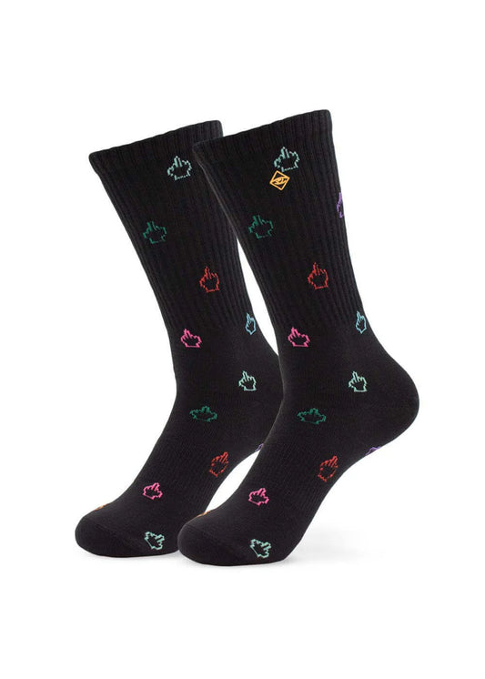 Have a nice day - Schwarze Tennissocken mit Mittelfingern von J. Clay für Frauen und Männer