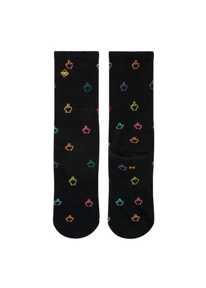 Have a nice day - Schwarze Tennissocken mit Mittelfingern von J. Clay für Frauen und Männer