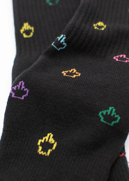 Have a nice day - Schwarze Tennissocken mit Mittelfingern von J. Clay für Frauen und Männer
