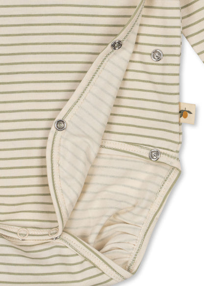 Gestreifter Wickelbody "Tea Stripe" mit kleiner Zitrone von Konges Slojd, verschiedene Größen
