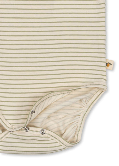 Gestreifter Babybody "Tea Stripe" mit kleiner Zitrone von Konges Slojd, Größe 74-86