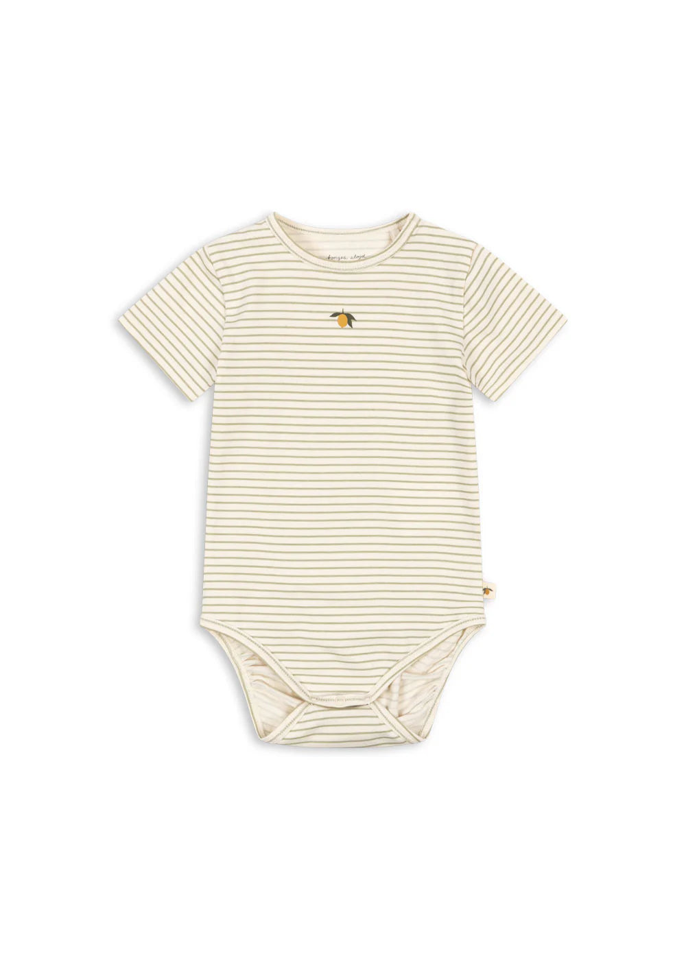 Gestreifter Babybody "Tea Stripe" mit kleiner Zitrone von Konges Slojd, Größe 74-86