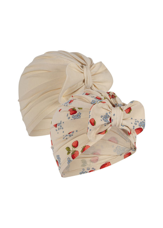 Stylische Babyhauben "Marmelade Mix" mit Schleife von Konges Slojd, 2er Pack