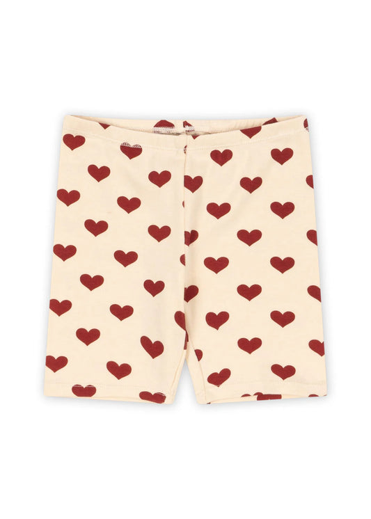 Kurze Hose "Amour Rouge" mit Herzmotiv von Konges Slojd