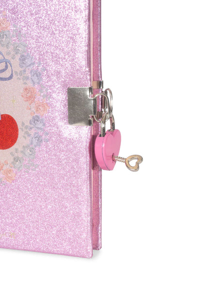 Glitzertagebuch "Cherry Glitter" zum Abschliessen von Konges Slojd
