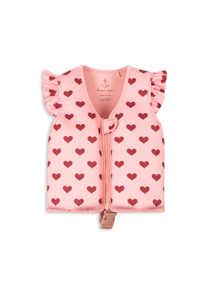 Rosa Schwimmweste "Amour Pink" mit Herz-Motiv von Konges Slojd