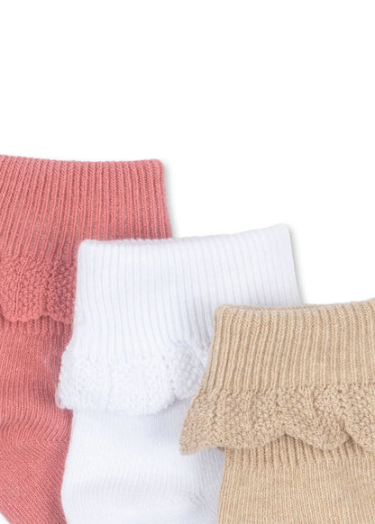 3er Socken-Set "sand/optic white/raspberry", verschiedene Größen